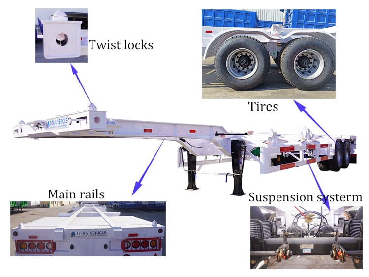 What are the parts of a container chassis in Philippines