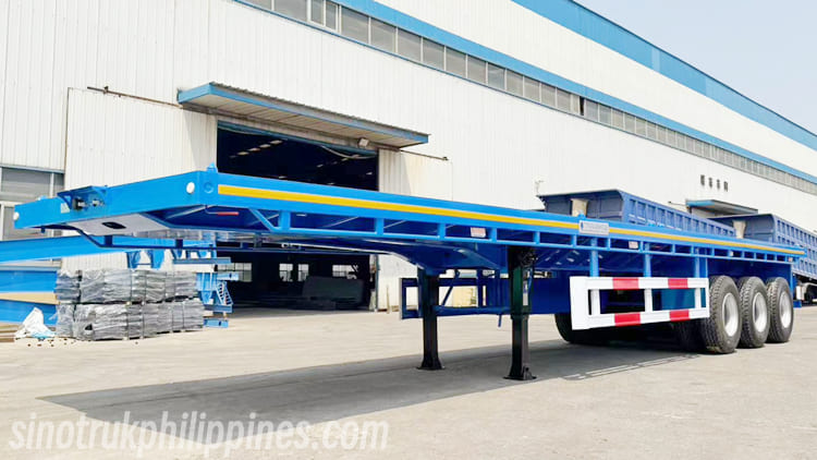 Flat Deck Tri Axle Trailer for Sale in Philippines Manila 