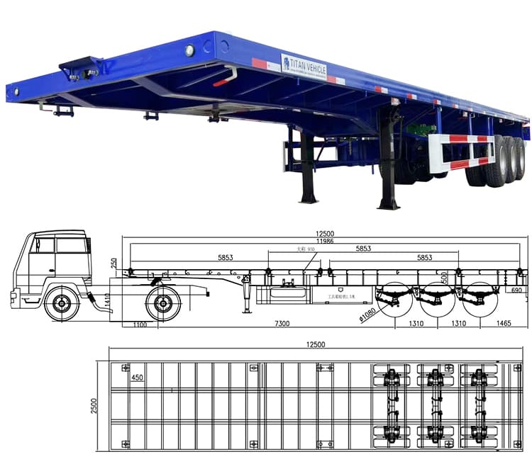 Container flatbed trailer for transporting containers in Philippines