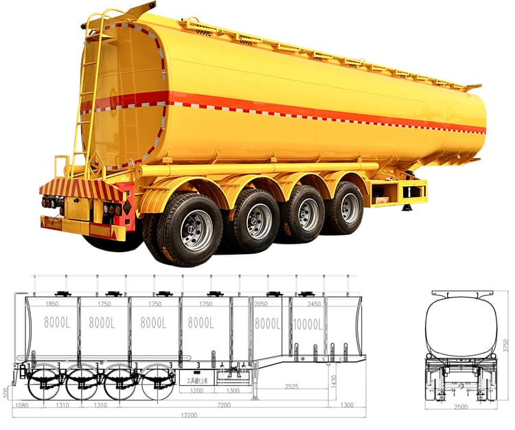 50000 Liters 4 Axle Fuel Tanker Trailers for Sale in Philippines Manila