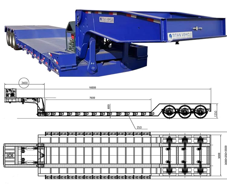 3 Axle 80 Ton Detachable Gooseneck Lowboy Trailer for Sale in Philippines