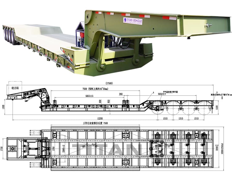 4 Axle 100 Ton Lowboy Gooseneck Trailer for Sale | Removable Gooseneck Trailer for Sale in Philippines