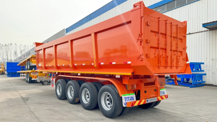 4 Axle Hydraulic Semi Dump Trailers Capacity for Sale in Ghana 