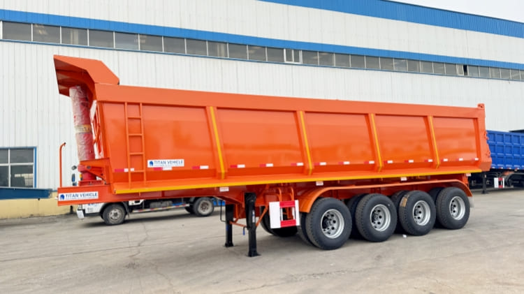 4 Axle Hydraulic Semi Dump Trailers Capacity for Sale in Ghana 