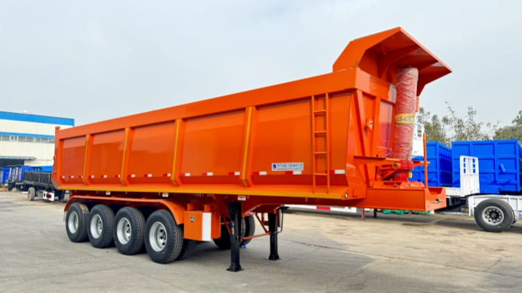 4 Axle Hydraulic Semi Dump Trailers Capacity for Sale in Ghana 