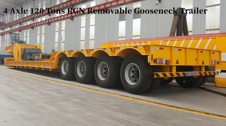 4 Axle 120 Tons Removable Gooseneck Trailer for Sale in Philippines | Removable Gooseneck Trailer RGN | RGN gooseneck trailer in Philippines