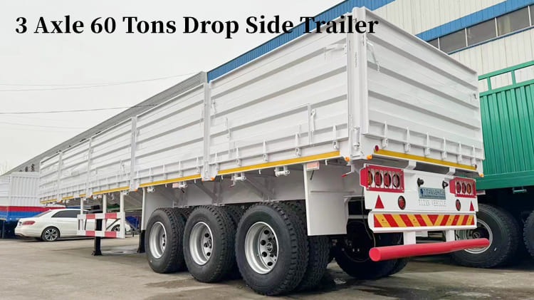 3 Axle Drop Side Trailer for Sale | 60 Tons Trailer Dropside in Philippines Manila