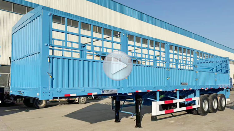 Tri Axle Fence Cargo Trailers for Sale Near Me | Cargo Stake Semi Trailer in Philippines