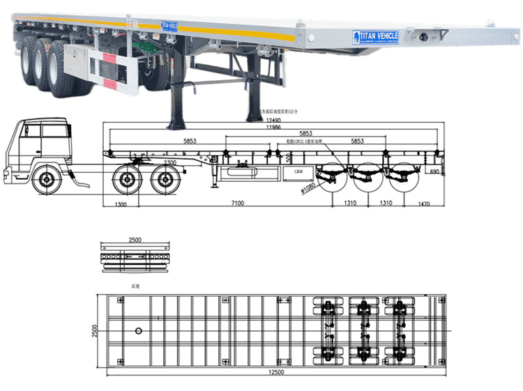 Tri Axle Semi Flatbed Trailer for Sale in Philippines 