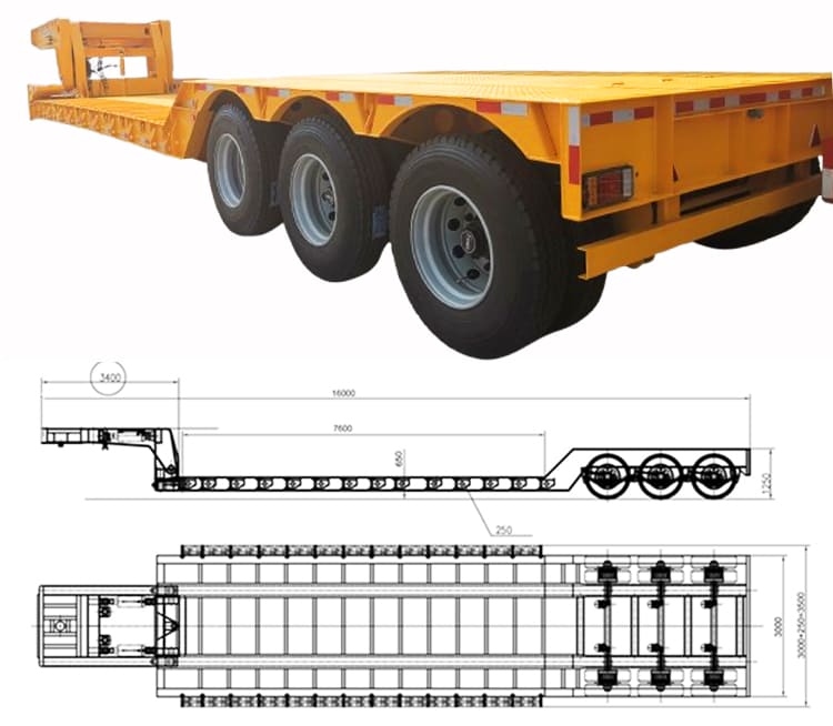 3 Axle 80 Ton Low Bed Gooseneck Trailer for Sale in Philippines, Manila