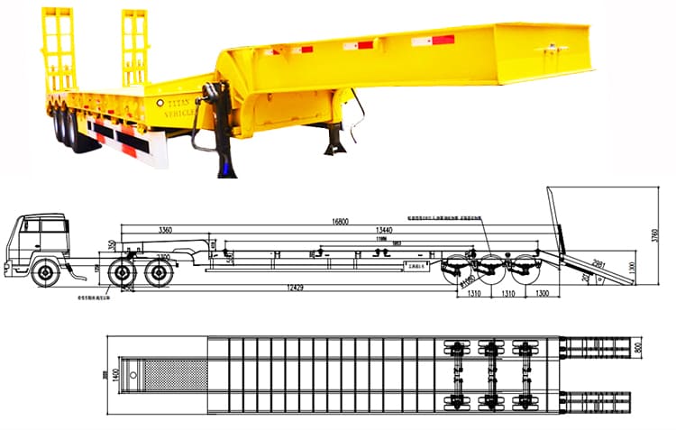 60 Ton Low Bed Trailer Manufacturers for Sale in Philippines, Davao
