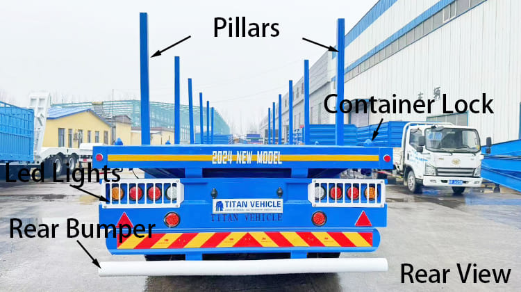 4 Axle Flatbed Deck Trailer for Sale with Pillars in Philippines, Cebu