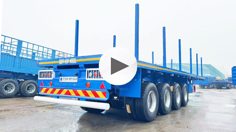 4 Axle Flatbed Deck Trailer for Sale with Pillars in Philippines, Cebu