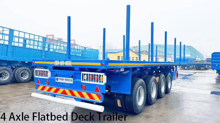 4 Axle Flatbed Deck Trailer for Sale with Pillars in Philippines, Cebu