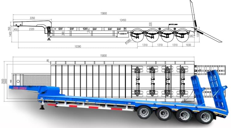 100 Ton Low Bed Trailer for Sale in Philippines, Manila