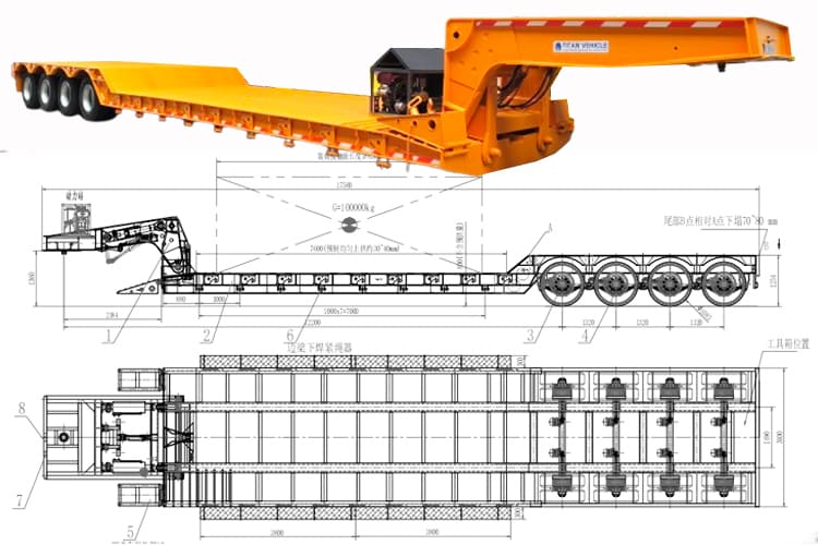 100 Ton Detachable Gooseneck Trailer for Sale in Philippines, Cebu
