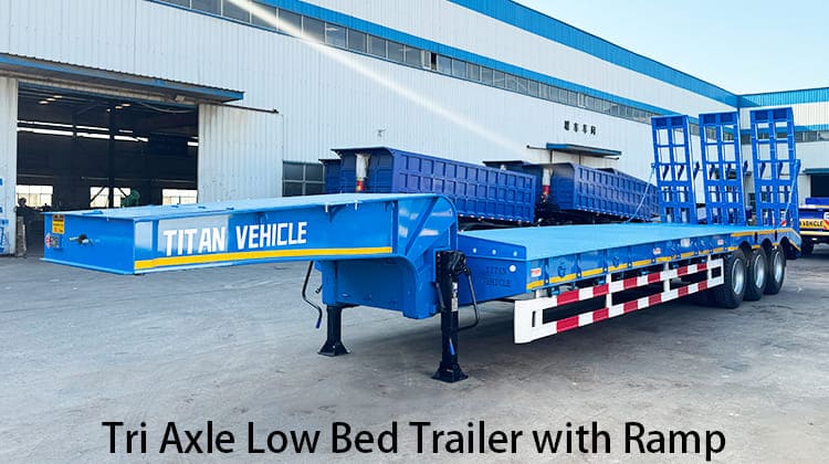 Tri Axle Low Bed Trailer with Ramp for Sale in Philippines, Naga