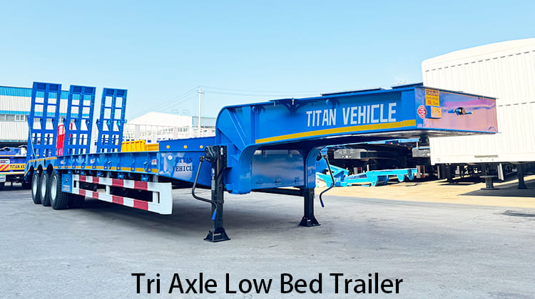 Tri Axle Low Bed Trailer with Ramp for Sale in Philippines, Naga