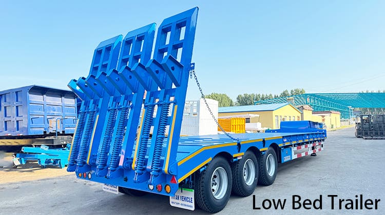 Tri Axle Low Bed Trailer with Ramp for Sale in Philippines, Naga