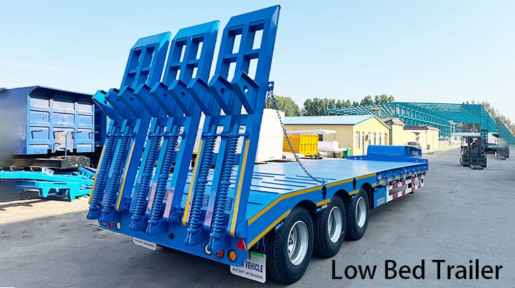 Tri Axle Low Bed Trailer with Ramp for Sale in Philippines, Naga