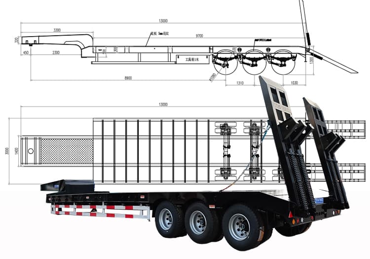 Tri Axle Low Low Bed Trailer for Sale Philippines, Manila