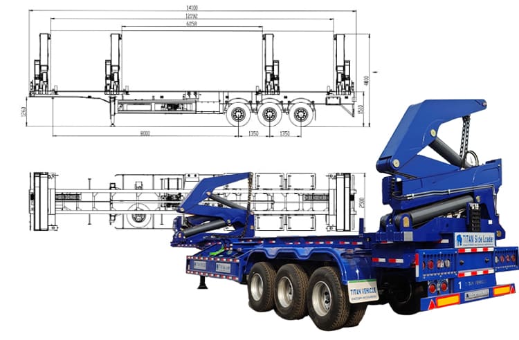 40 Ton Container Side Loader Trailer Price for Sale in Philippines, Batangas