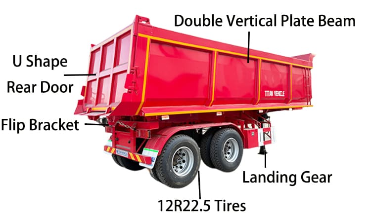 2 Axle 35 CBM Semi Tipper Trailer Price for Sale in Philippines, General Santos