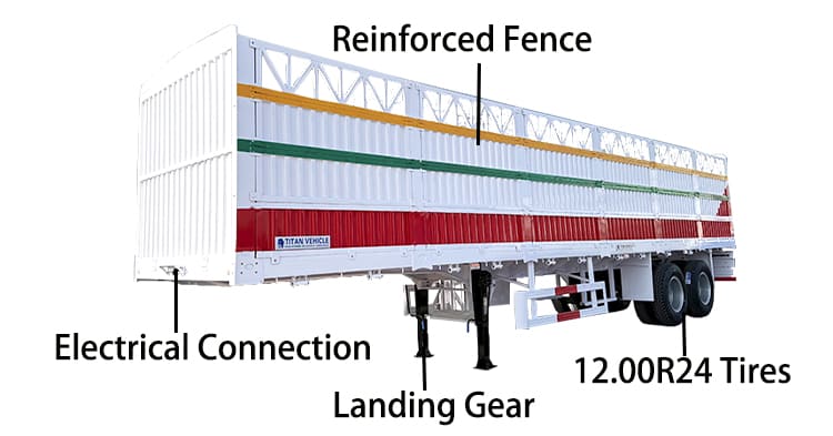 2 Axle Stake Semi Trailer | Fence Cargo Trailer for Sale in Philippines, Naga